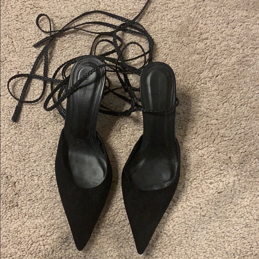 Zara Tie Kitten Heel Pumps